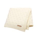 Solid Cotton Yarn Baby Knitted Blanket Mimixiong