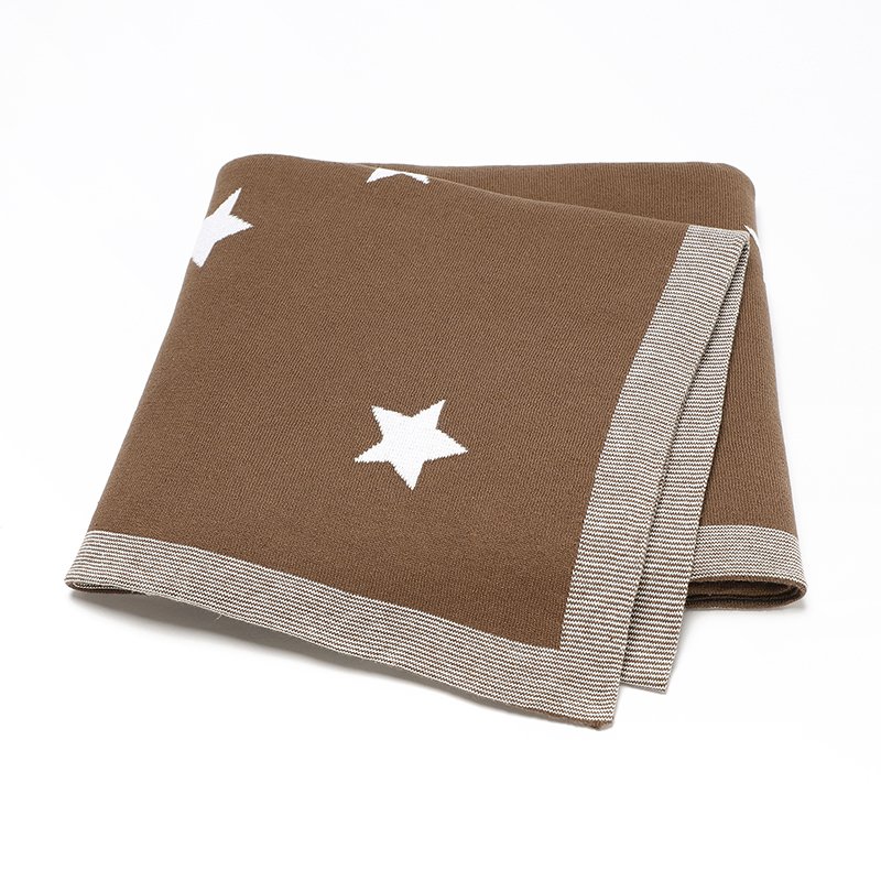 Newborn Babi Reversible Stars Knitted Blanket Mimixiong