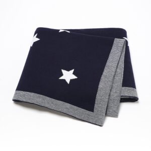 Newborn Babi Reversible Stars Knitted Blanket Mimixiong