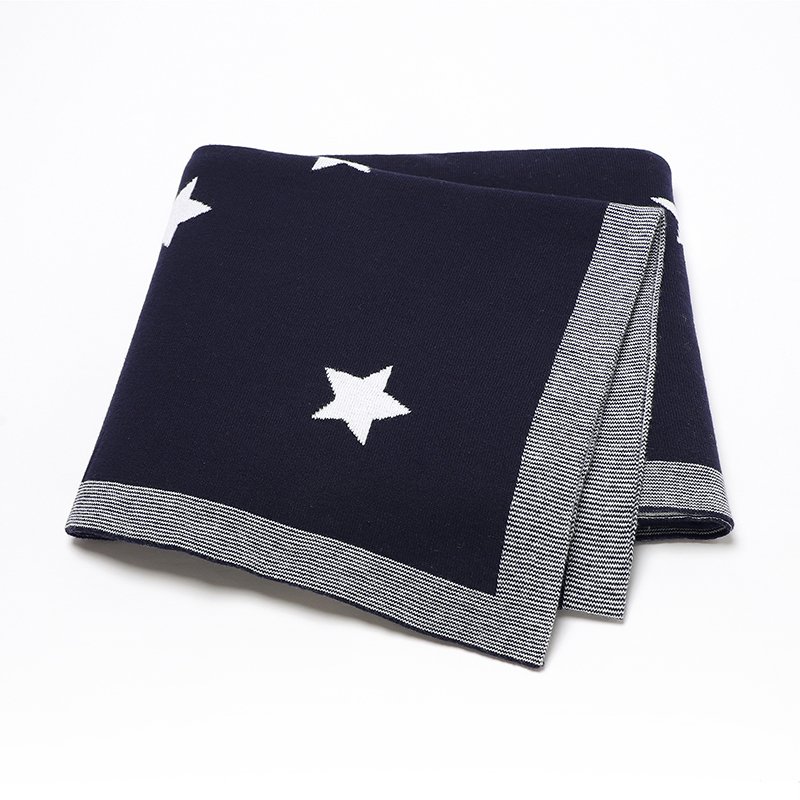 Newborn Babi Reversible Stars Knitted Blanket Mimixiong
