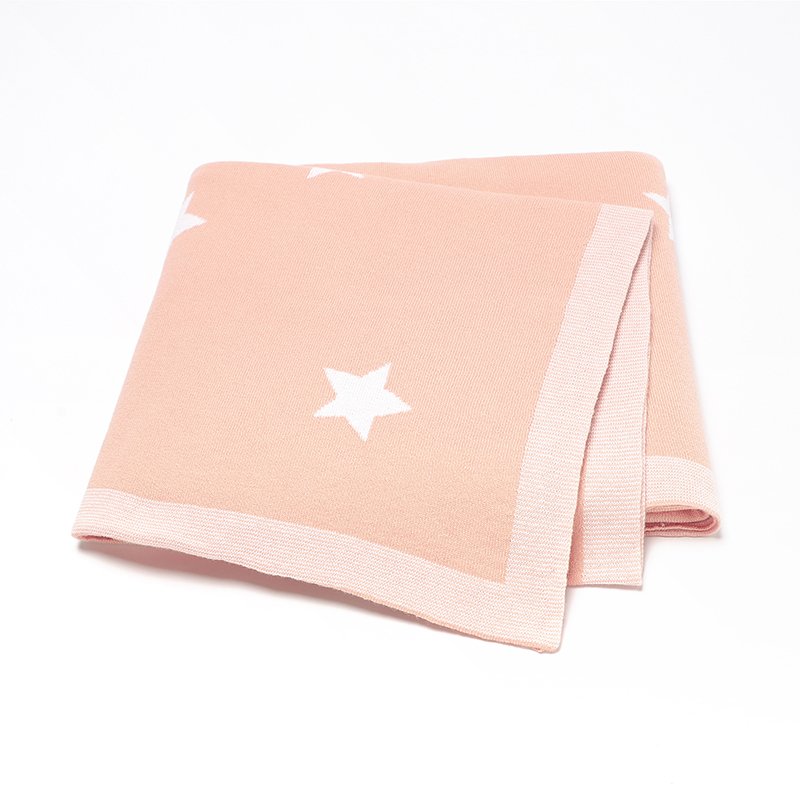 Newborn Babi Reversible Stars Knitted Blanket Mimixiong