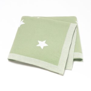 Newborn Babi Reversible Stars Knitted Blanket Mimixiong