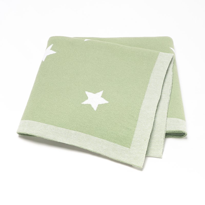 Newborn Babi Reversible Stars Knitted Blanket Mimixiong