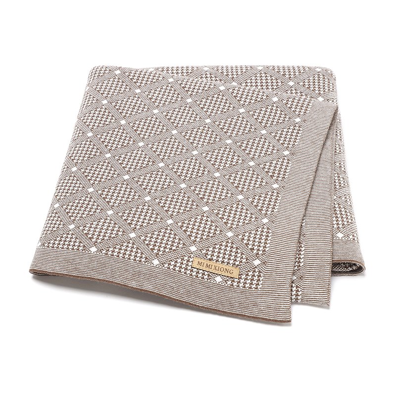 Knitted Baby Swaddle Blanket Dot Pattern Mimixiong