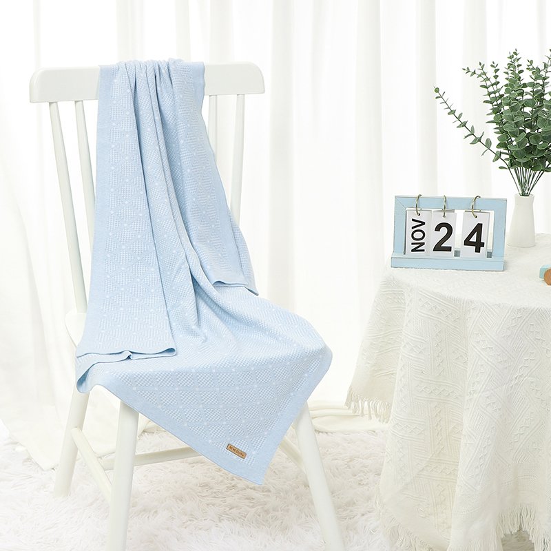 Knitted Baby Swaddle Blanket Dot Pattern Mimixiong