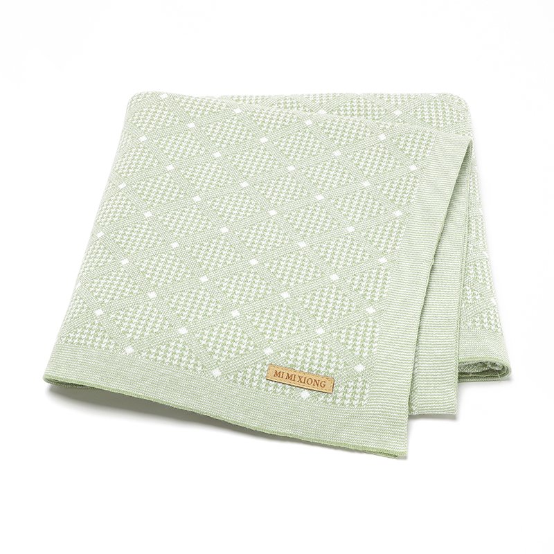 Knitted Baby Swaddle Blanket Dot Pattern Mimixiong