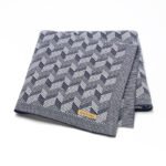 Knitted Newborn Throw Blanket Plaid Striped Mimixiong