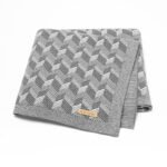 Knitted Newborn Throw Blanket Plaid Striped Mimixiong