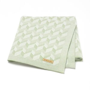 Knitted Newborn Throw Blanket Plaid Striped Mimixiong