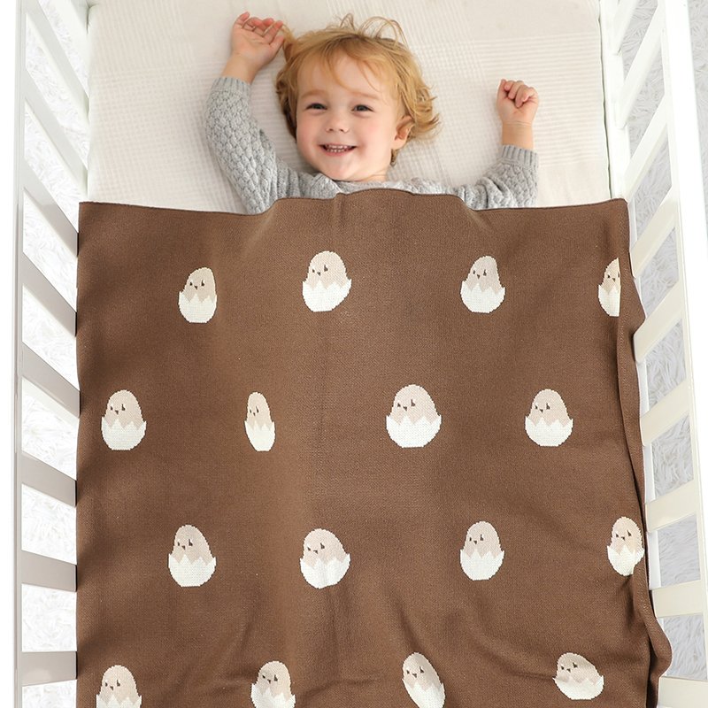 Low MOQ 100%Cotton Knitted Baby Blankets Mimixiong