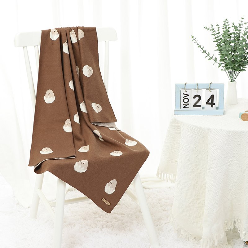 Low MOQ 100%Cotton Knitted Baby Blankets Mimixiong