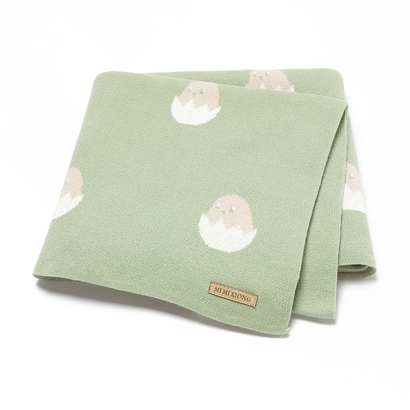 Low MOQ 100%Cotton Knitted Baby Blankets Mimixiong