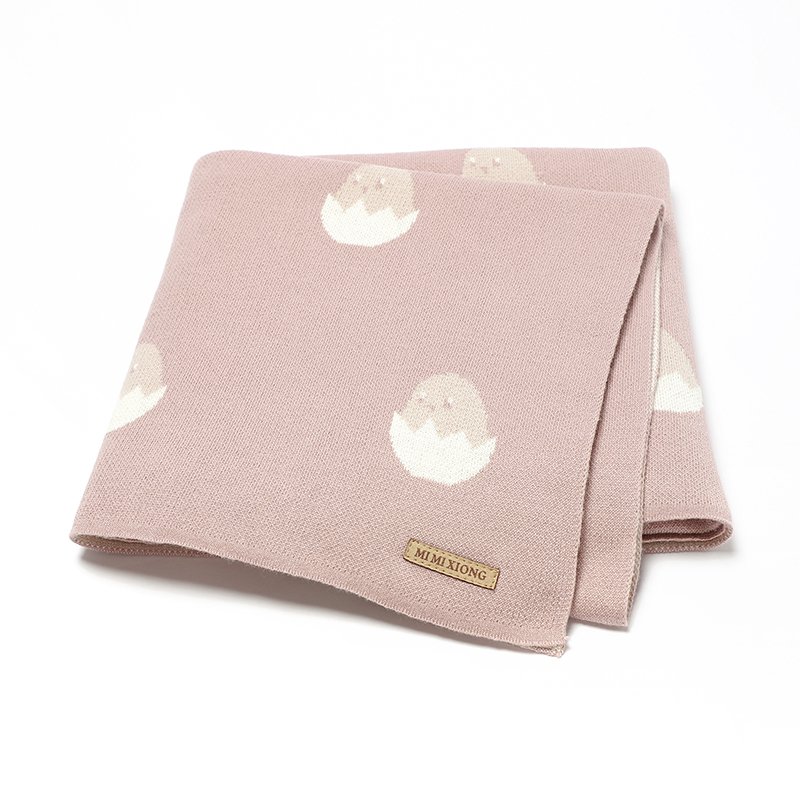 Low MOQ 100%Cotton Knitted Baby Blankets Mimixiong
