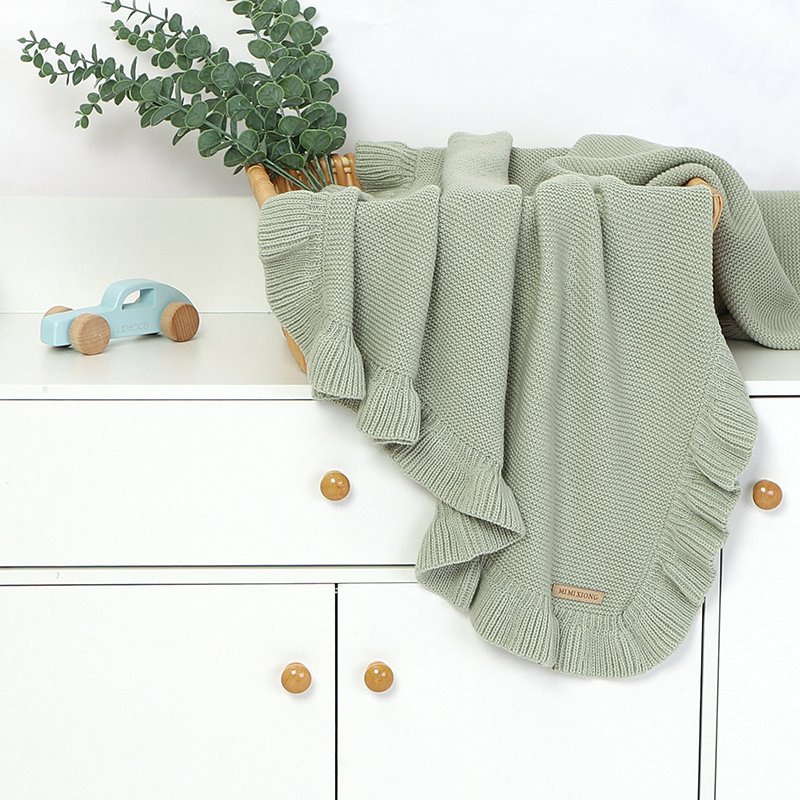 82W1318浅绿 (18) Soft Beautiful Pattern Knitted Baby Blankets Mimixiong