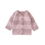 Wholesale Mimixiong Crew Neck Knitted Baby Sweater Cardigans Long Sleeve Button Infant Girl Sweater Coat