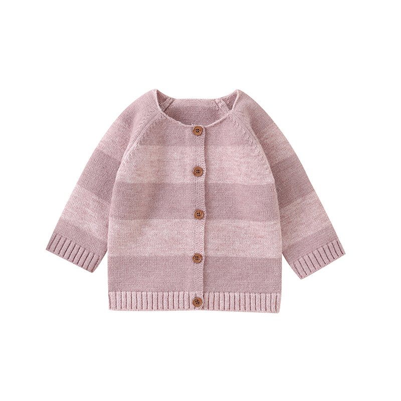 Wholesale Mimixiong Crew Neck Knitted Baby Sweater Cardigans Long Sleeve Button Infant Girl Sweater Coat