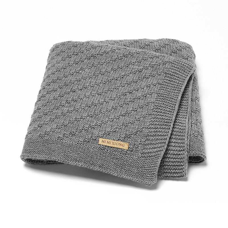 Solid Newborn Baby Gift Knitted Blanket Mimixiong