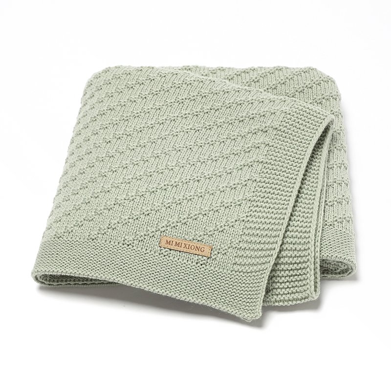 Solid Newborn Baby Gift Knitted Blanket Mimixiong