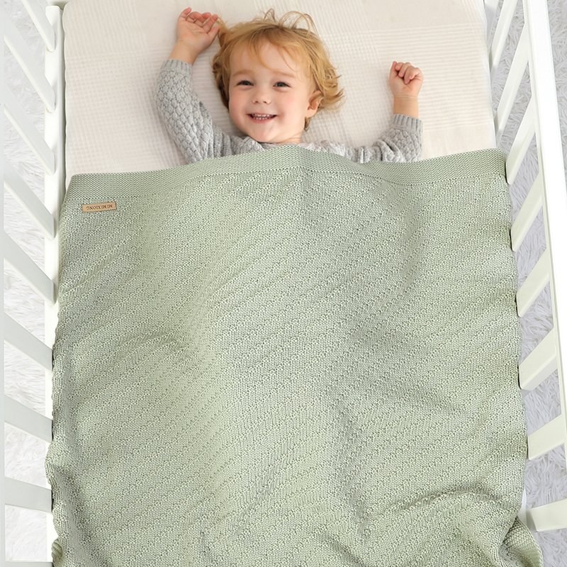 Solid Newborn Baby Gift Knitted Blanket Mimixiong