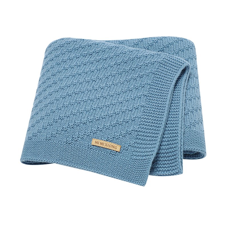 Solid Newborn Baby Gift Knitted Blanket Mimixiong