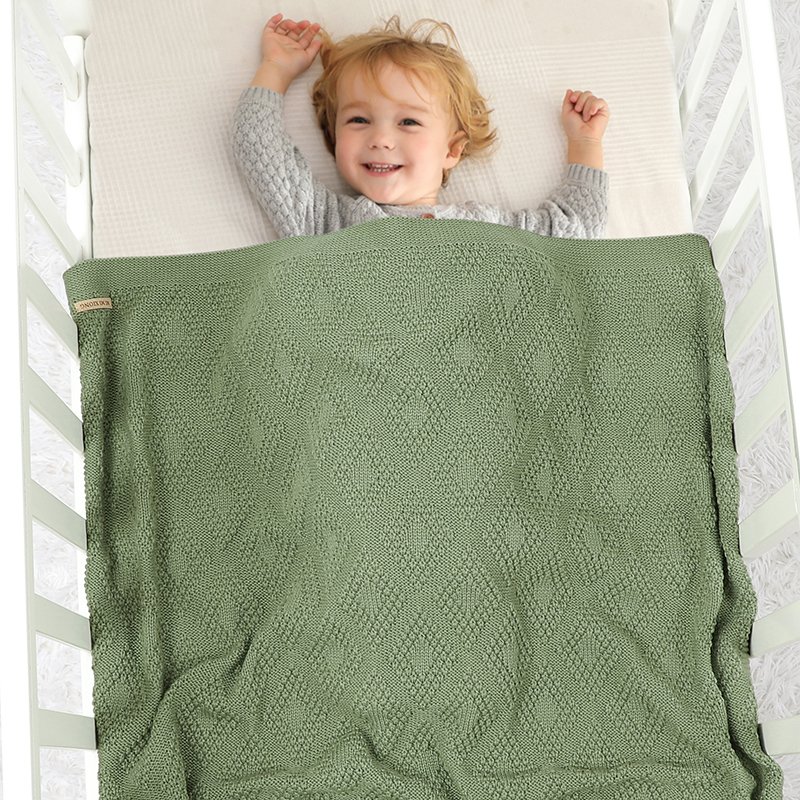 Knitted Crib Crochet Baby Throws Blanket Mimixiong