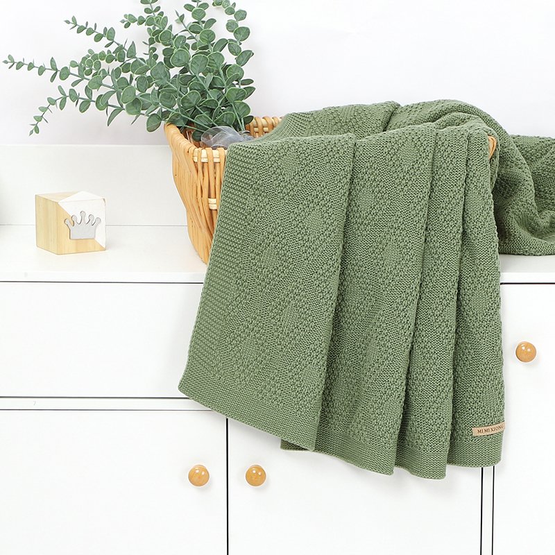 Knitted Crib Crochet Baby Throws Blanket Mimixiong
