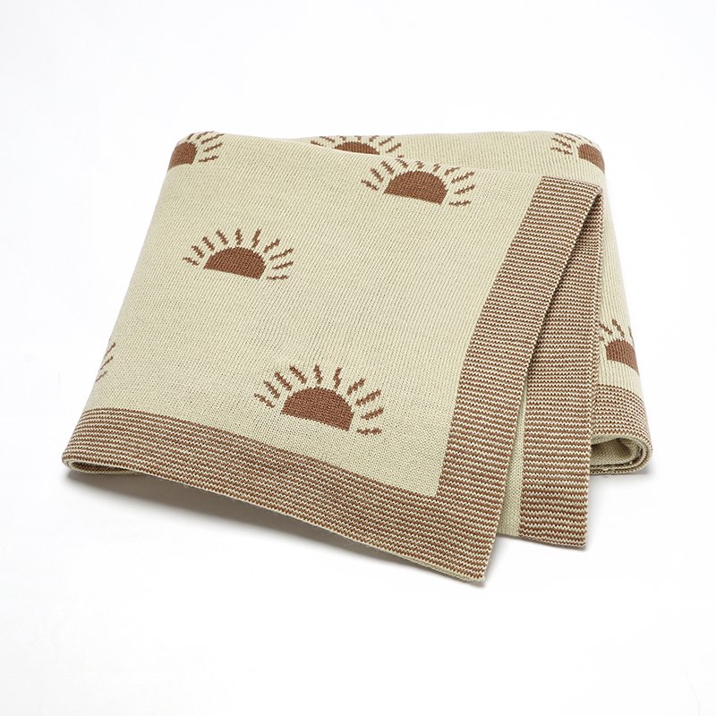Sun Pattern Knitted Baby Swaddle Blanket Mimixiong