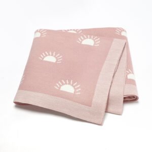 Sun Pattern Knitted Baby Swaddle Blanket Mimixiong