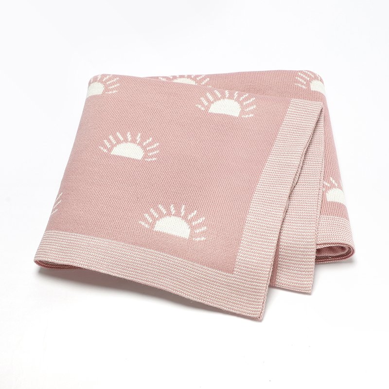 Sun Pattern Knitted Baby Swaddle Blanket Mimixiong