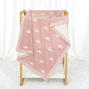 Sun Pattern Knitted Baby Swaddle Blanket Mimixiong