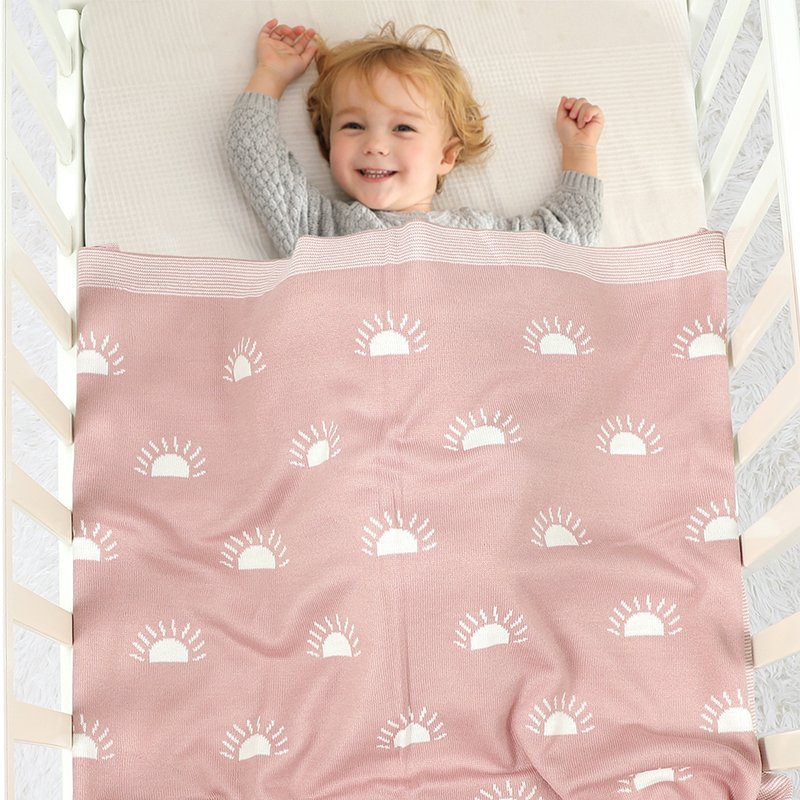 Sun Pattern Knitted Baby Swaddle Blanket Mimixiong