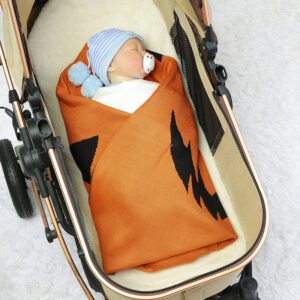 Halloween Pumpkin Pattern Baby Knitted Blankets Mimixiong