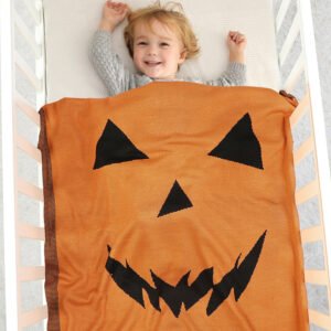 Halloween Pumpkin Pattern Baby Knitted Blankets Mimixiong