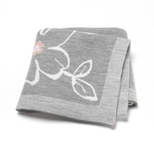 Flower Design Knitted Blanket Mimixiong