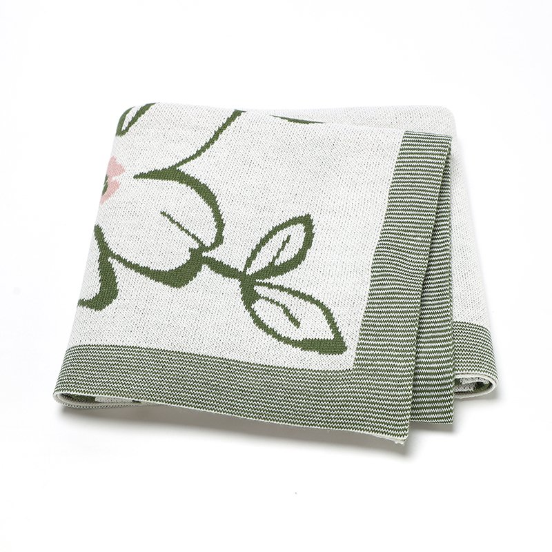 Flower Design Knitted Blanket Mimixiong