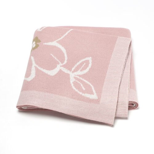 Flower Design Knitted Blanket Mimixiong