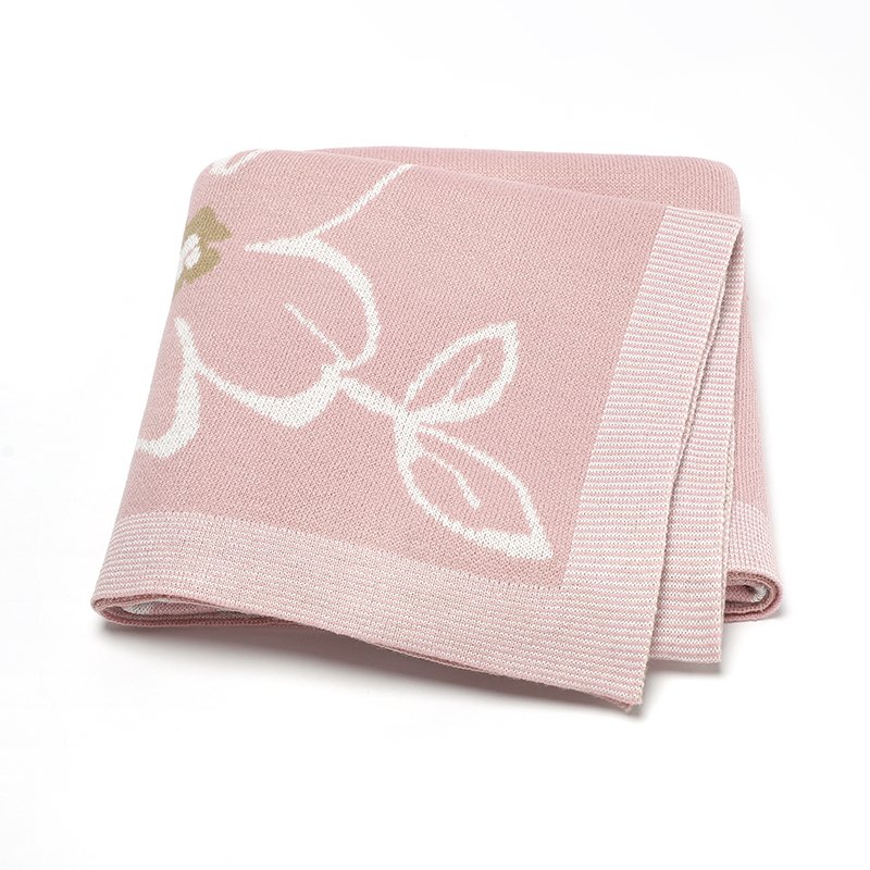 Flower Design Knitted Blanket Mimixiong