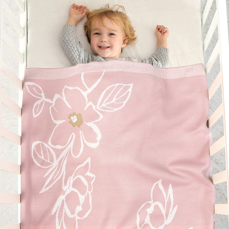 Flower Design Knitted Blanket Mimixiong