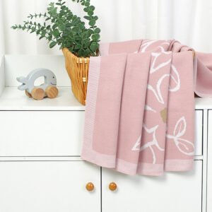 Flower Design Knitted Blanket Mimixiong