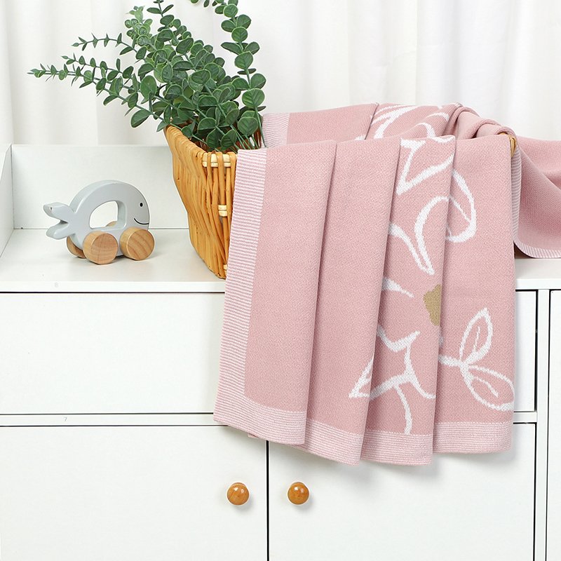 Flower Design Knitted Blanket Mimixiong
