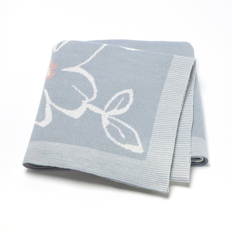 Flower Design Knitted Blanket Mimixiong