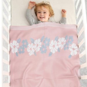 Baby Blankets Knitted Jacquard Floral Pattern Mimixiong