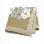 Baby Blankets Knitted Jacquard Floral Pattern Mimixiong