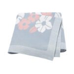 Baby Blankets Knitted Jacquard Floral Pattern Mimixiong