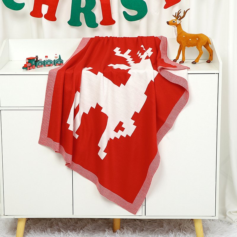 Wholesale Deer Pattern Christmas Style Baby Blanket Mimixiong