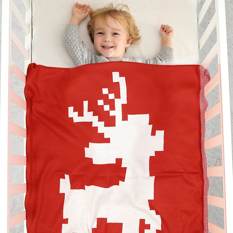 Wholesale Deer Pattern Christmas Style Baby Blanket Mimixiong