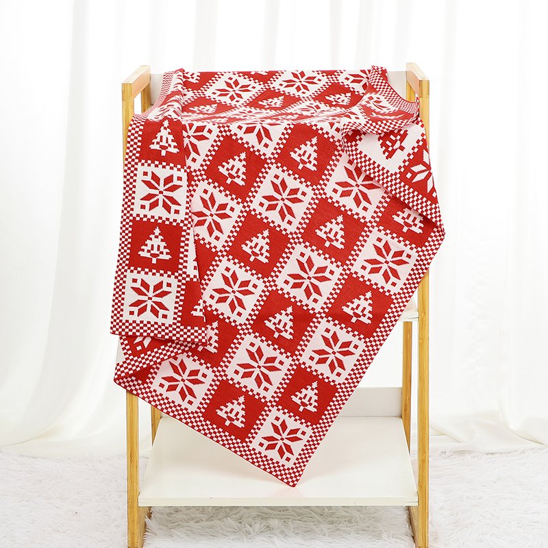 Customized Knitted Christmas Decorating Baby Blankets Mimixiong