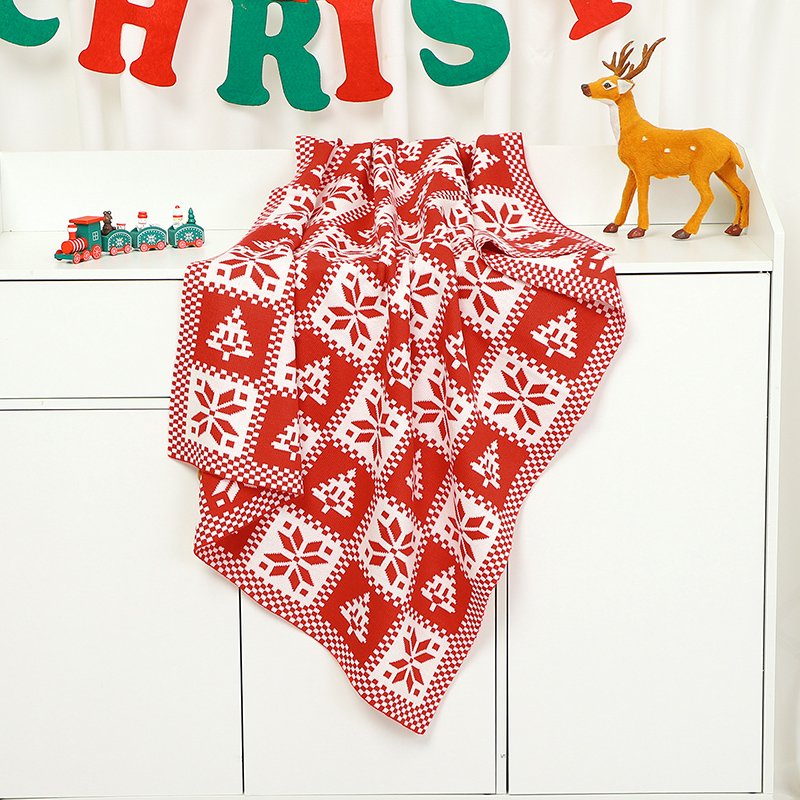 Customized Knitted Christmas Decorating Baby Blankets Mimixiong