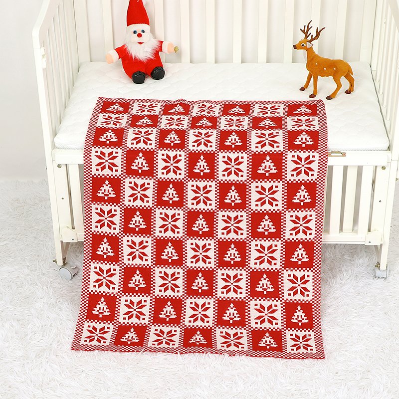 Customized Knitted Christmas Decorating Baby Blankets Mimixiong