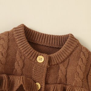 Winter Newborn Coat Flounce Baby Girls Sweater Cardigan Mimixiong